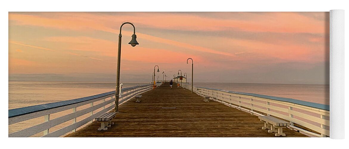 Sunrise Yoga Mat featuring the photograph Pier Sunrise by Brian Eberly