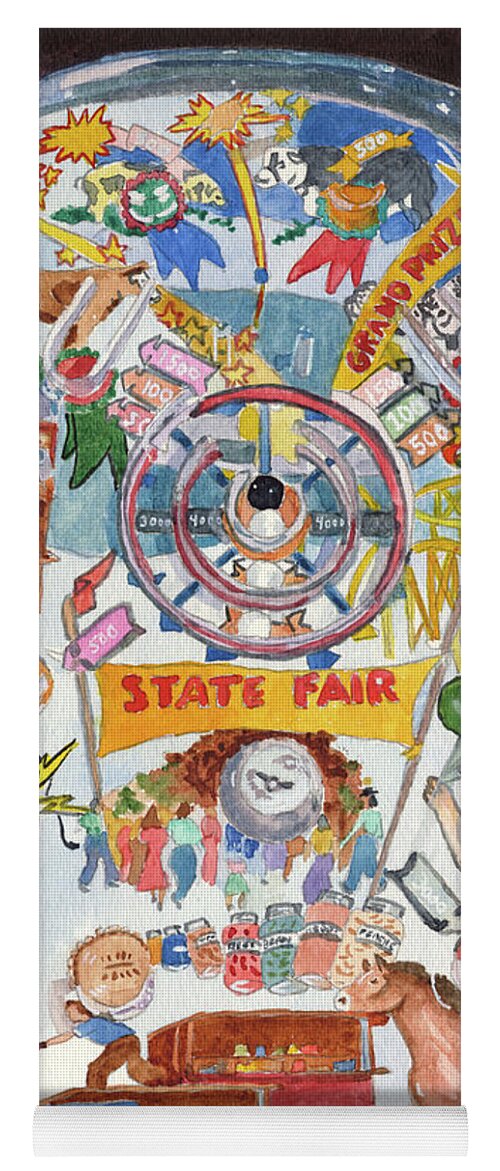 Toy Yoga Mat featuring the painting Pinball Game by Lynne Reichhart