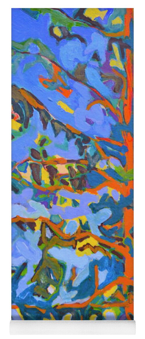 White Pine Tree Yoga Mat featuring the painting Pine tree by Marysue Ryan
