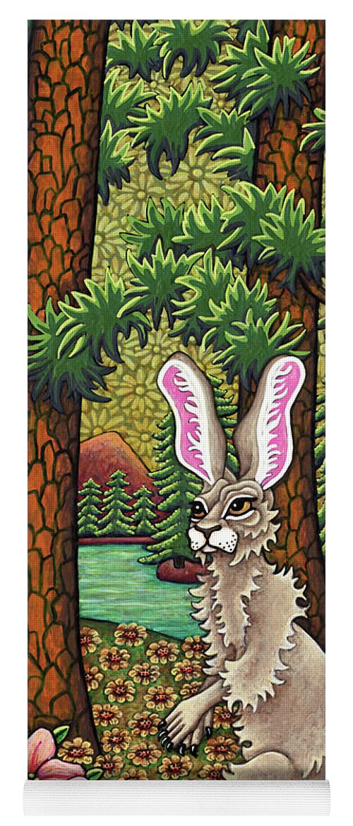 Hare Yoga Mat featuring the painting Pinewood Lake by Amy E Fraser