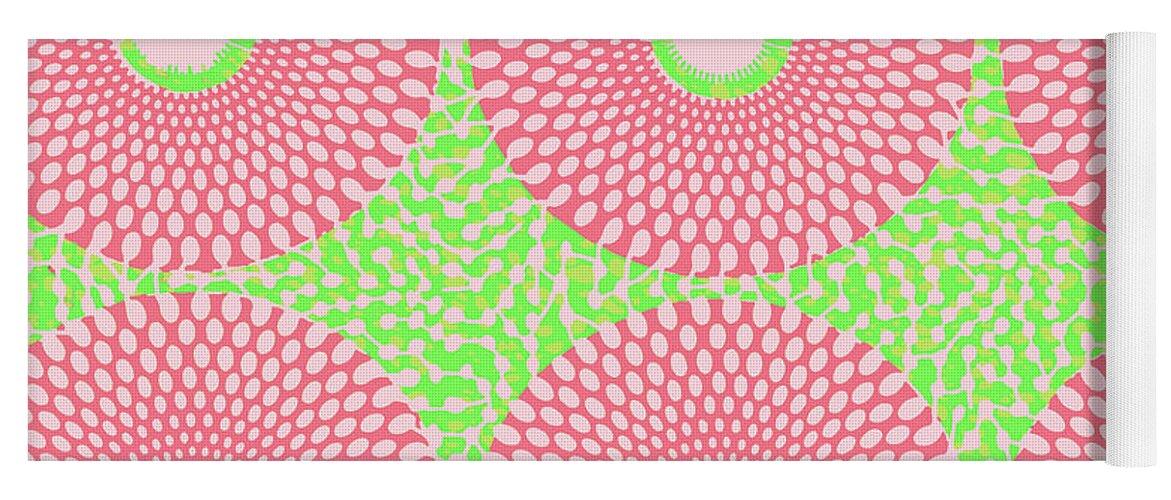 Hbcu Yoga Mat featuring the digital art Pink And Green by Scheme Of Things Graphics
