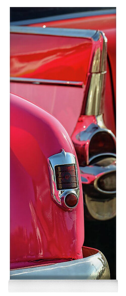 Cars Yoga Mat featuring the photograph Pink and Red by M Kathleen Warren