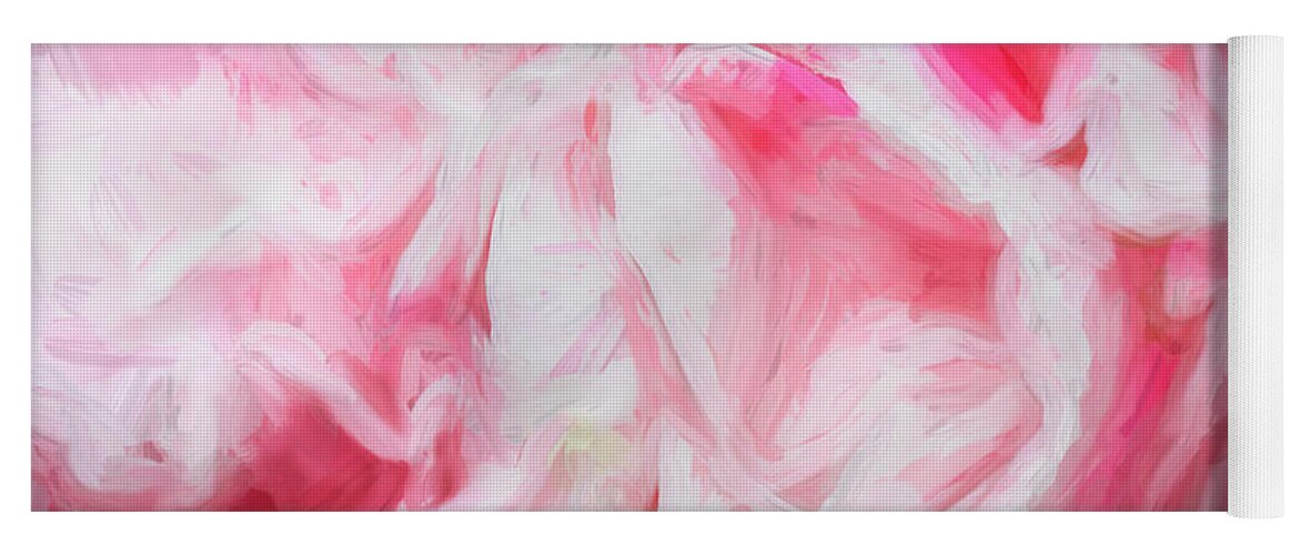 Camellia Abstract Yoga Mat featuring the photograph Pink Camellias Japonica Abstract X104 by Rich Franco