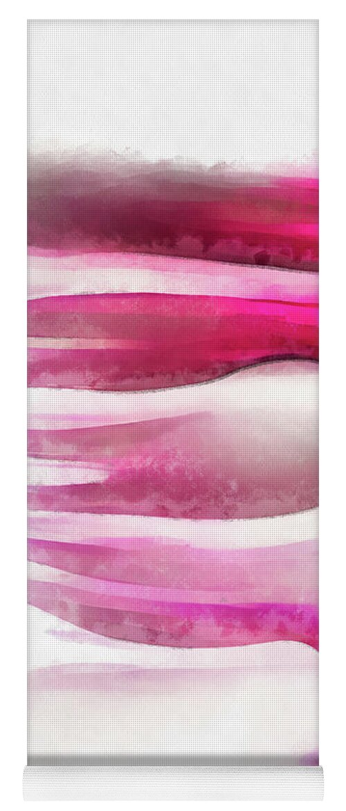 Flamingo Yoga Mat featuring the painting Pink Flamingo Feathers 03 Abstract Watercolor by Matthias Hauser
