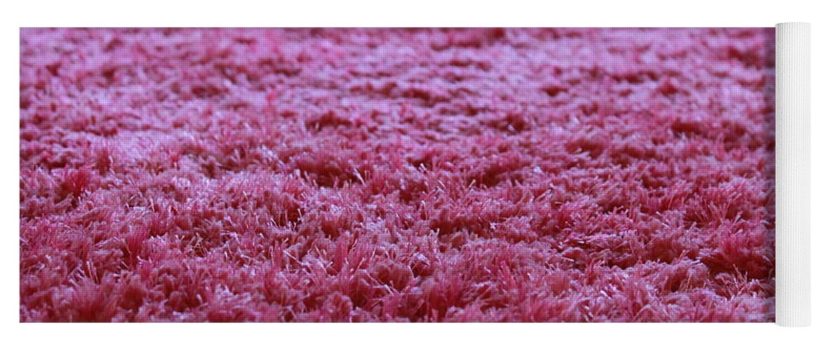 Abstract Yoga Mat featuring the photograph Pink fluff. by Jindra Noewi