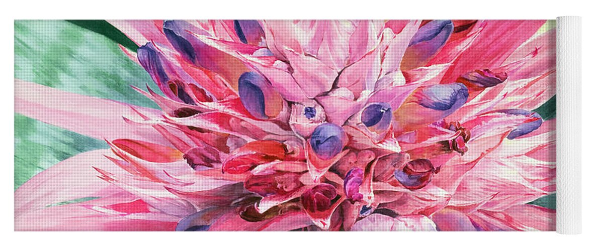 Watercolor Yoga Mat featuring the painting Pink by Lisa Tennant