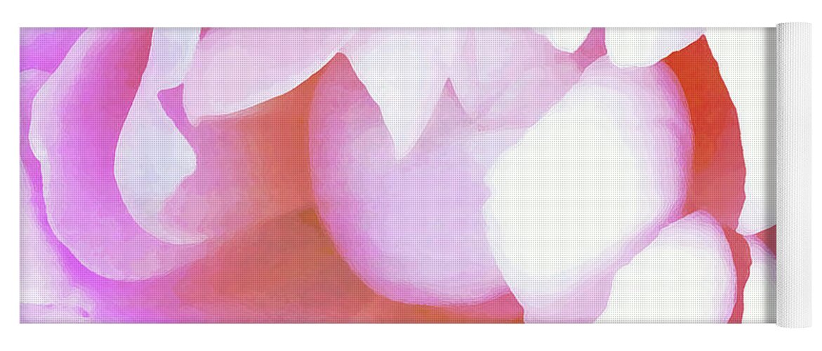 Peony; Flower; Petals; Serene; Soft; Shadows; Macro; Close Up Yoga Mat featuring the photograph Pink Peony by Tina Uihlein