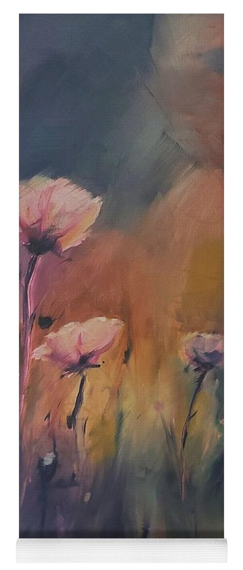 Landscape Yoga Mat featuring the painting Pink Poppies by Sheila Romard
