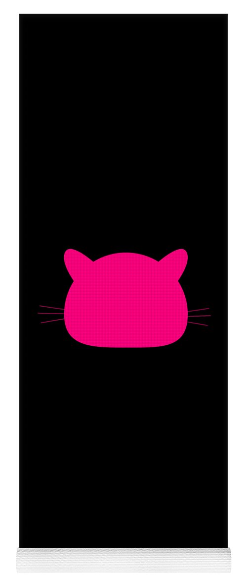 Funny Yoga Mat featuring the digital art Pink Pussy Cat Pusshyhat by Flippin Sweet Gear