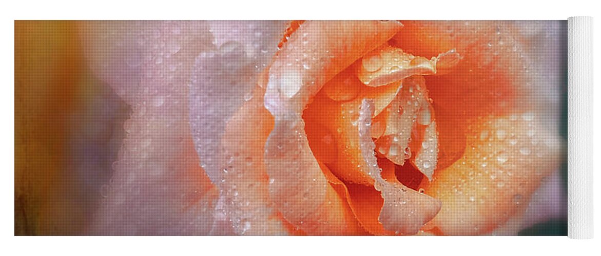 Blooms Yoga Mat featuring the photograph Pink Rose with textured background by Sue Leonard