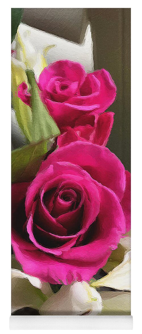 Roses Yoga Mat featuring the photograph Pink Roses by Brian Watt