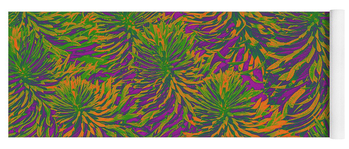 Pacific Northwest Yoga Mat featuring the digital art Plant Patterns In Colors by David Desautel