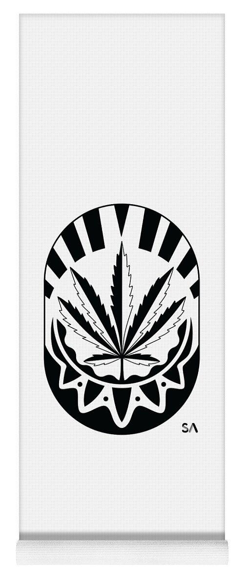 Black And White Yoga Mat featuring the digital art Plant by Silvio Ary Cavalcante