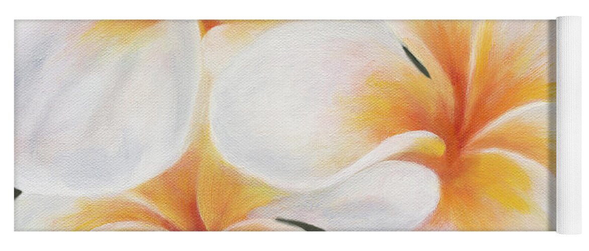 Art Yoga Mat featuring the painting Plumeria by Tammy Pool