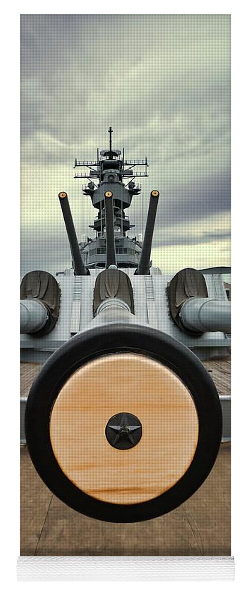 Uss Iowa Yoga Mat featuring the photograph Point Blank by American Landscapes
