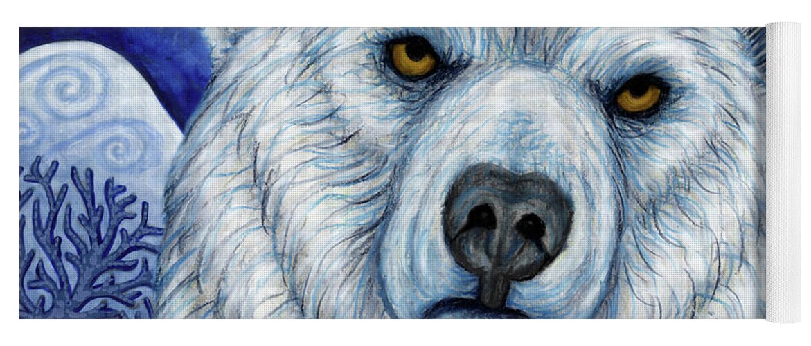Polar Bear Yoga Mat featuring the painting Polar Bear Moon by Amy E Fraser