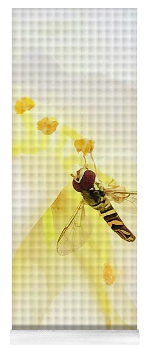 Bee Yoga Mat featuring the photograph Pollen Popping by Michael Stothard