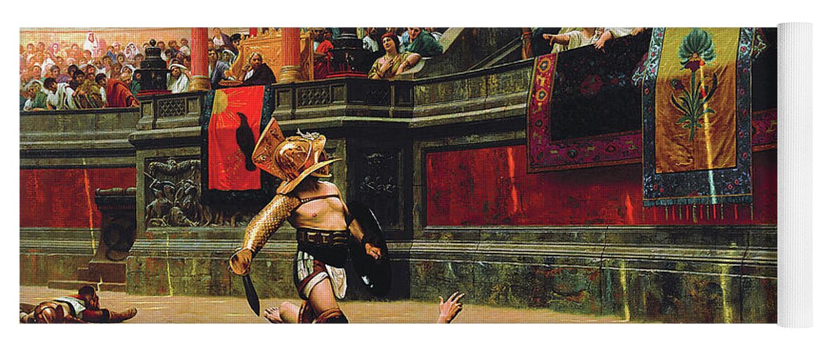 Jean Leon Gerome Yoga Mat featuring the painting Pollice Verso - Digital Remastered Edition by Jean-Leon Gerome