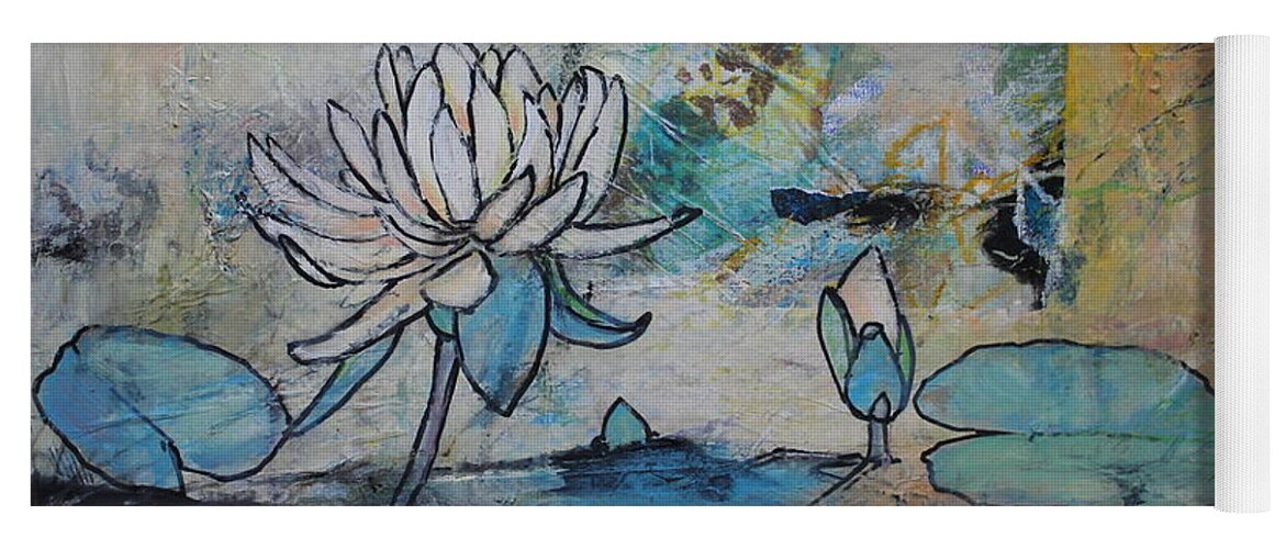  Yoga Mat featuring the painting Pond Life by Ruth Kamenev