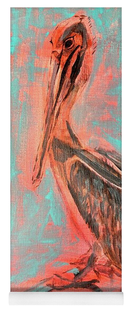 Pop Art Yoga Mat featuring the painting Pop Pelican by Kelly Smith