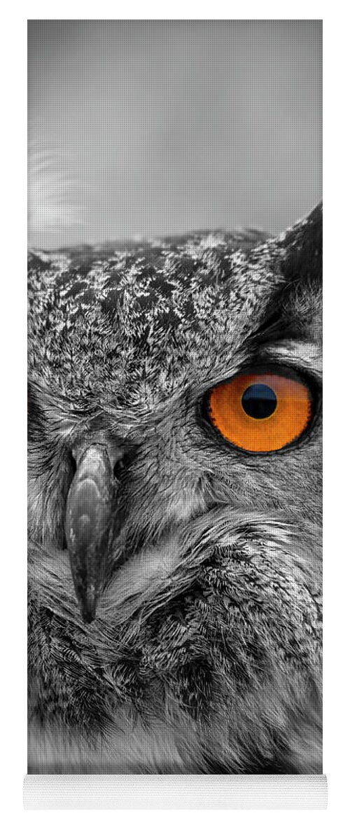 Eagle Owl Yoga Mat featuring the digital art Portrait Of A Eagle Owl by Marjolein Van Middelkoop