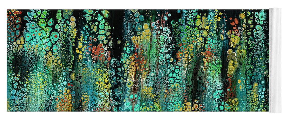 Abstract Yoga Mat featuring the painting Poseidon's Garden by Lucy Arnold