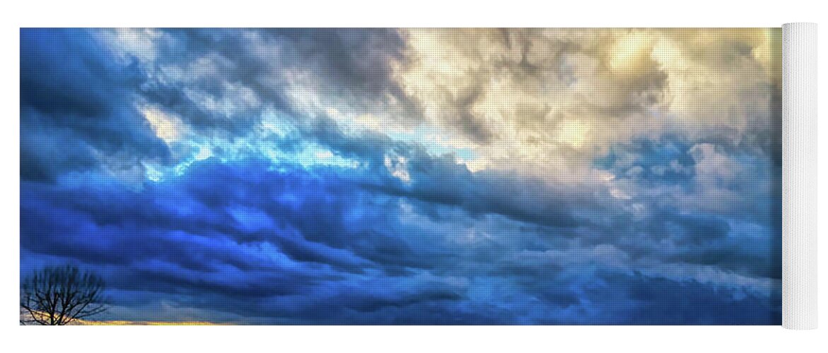 Lake Yoga Mat featuring the photograph Powerful Clouds over Lake Norman by Amy Dundon