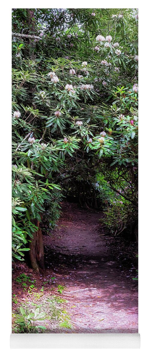 Rhododendron Yoga Mat featuring the photograph Price Lake Rhododendron Tunnel - Blue Ridge Parkway by Susan Rissi Tregoning