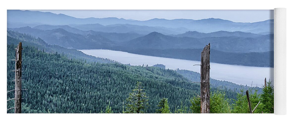 Landscape Yoga Mat featuring the photograph Priest Lake view with fireweed by Debra Baldwin