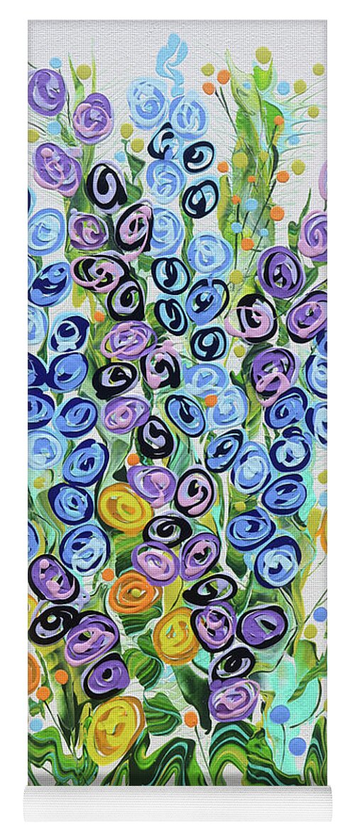 Fluid Acrylic Painting Yoga Mat featuring the painting Prom Flowers by Jane Crabtree