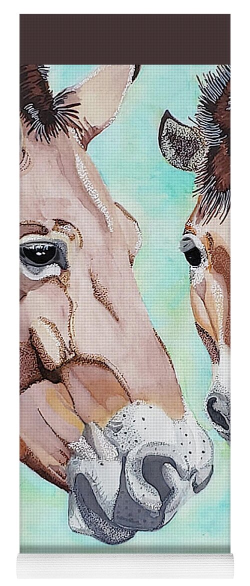 Watercolor Horse Painting Yoga Mat featuring the painting Przewalski's Horse by Equus Artisan