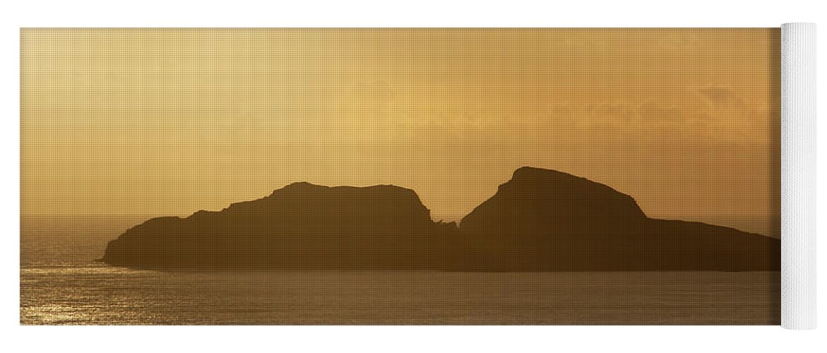 Puffin Yoga Mat featuring the photograph Puffin Island Sundown by Mark Callanan