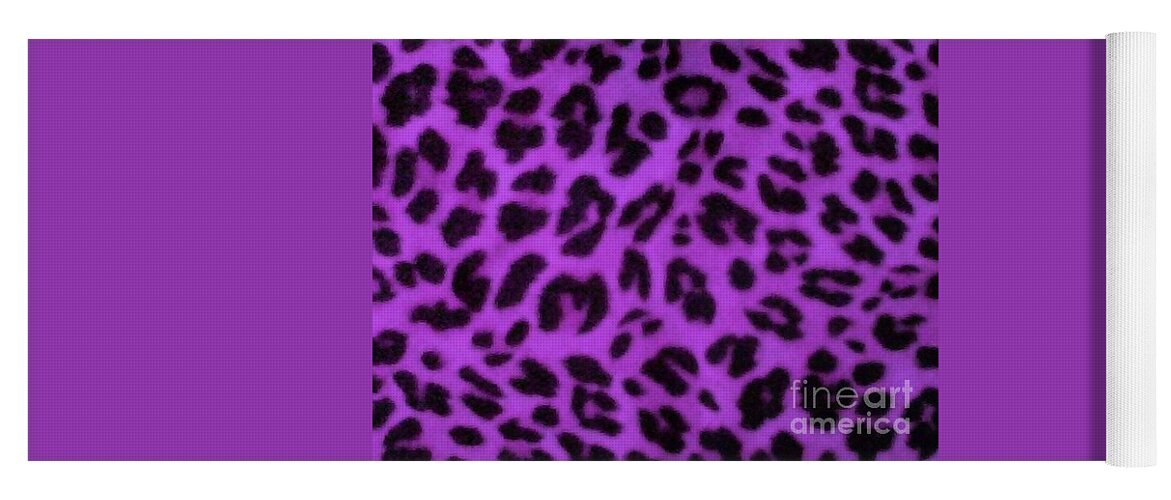 Purple Yoga Mat featuring the digital art Purple Cheetah by Kari Myres