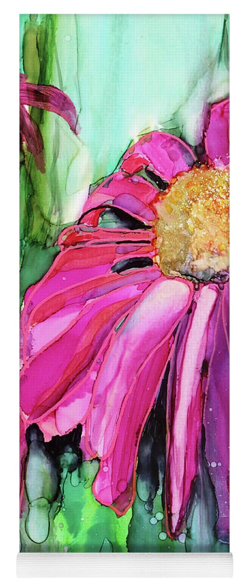 Yoga Mat featuring the painting Purple Coneflower by Julie Tibus