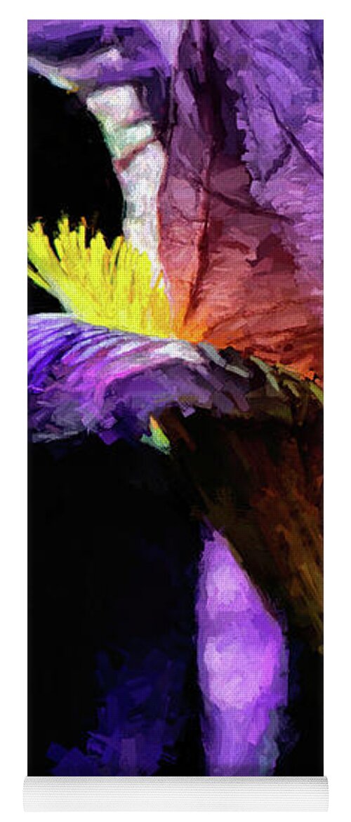 Flower Yoga Mat featuring the digital art Purple Iris by Lois Bryan