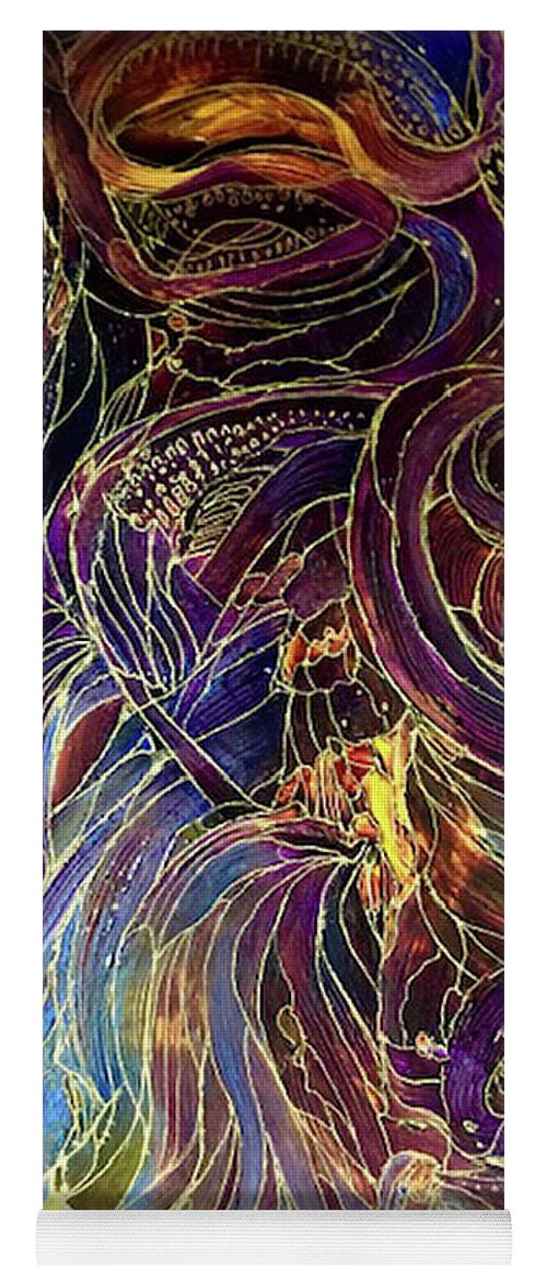 Abstract Yoga Mat featuring the painting Quantum Consciousness 2 by Rae Chichilnitsky