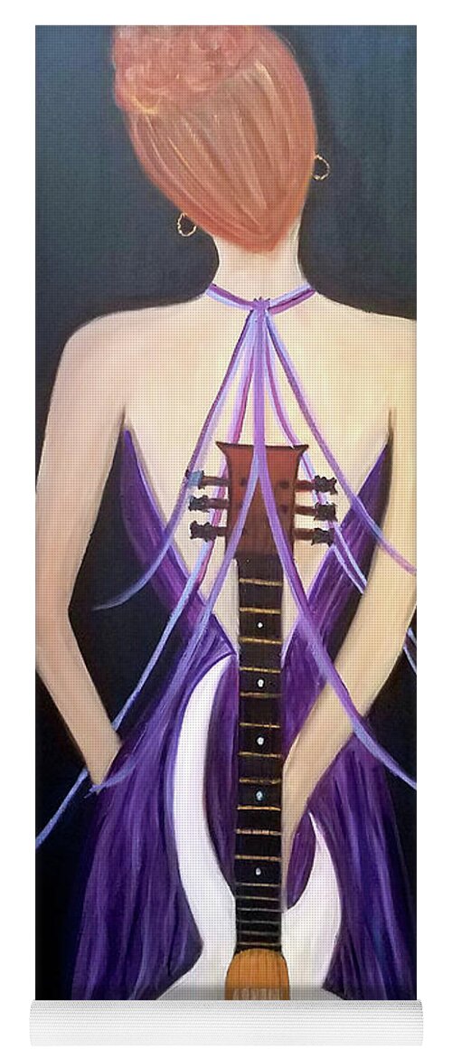Guitar Yoga Mat featuring the painting Quiet Before The Storm by Artist Linda Marie