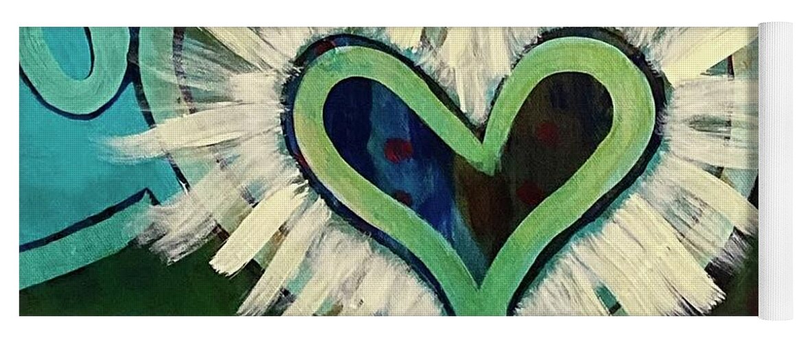 #heart #coherence #heartbrainconnection Yoga Mat featuring the painting Radiant Heart by Sylvia Becker-Hill
