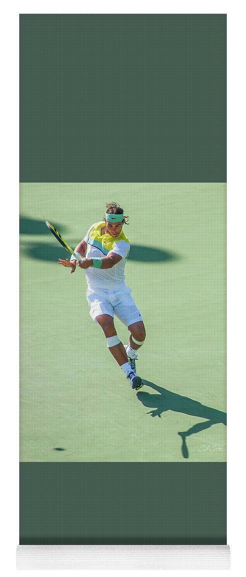 Rafael Nadal Yoga Mat featuring the photograph Rafael Nadal Shadow Play by Steven Sparks
