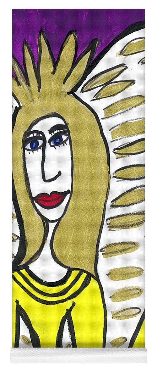 Angel Yoga Mat featuring the painting Railatrea Angel by Victoria Mary Clarke