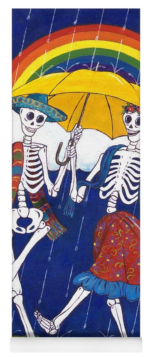 Dia De Los Muertos Yoga Mat featuring the painting Rain Dance by Candy Mayer