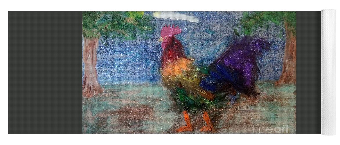 Lgbtq Yoga Mat featuring the mixed media Rainbow Cock by David Westwood