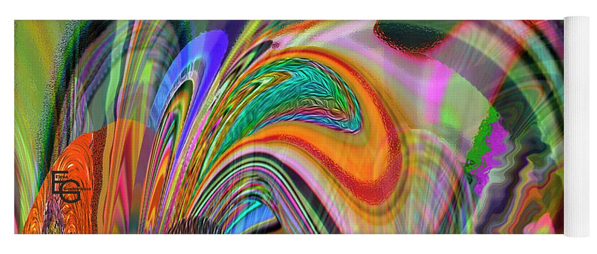 Rainbow Yoga Mat featuring the mixed media Rainbow Kambonemos 01.03.2023 by Elena Gantchikova