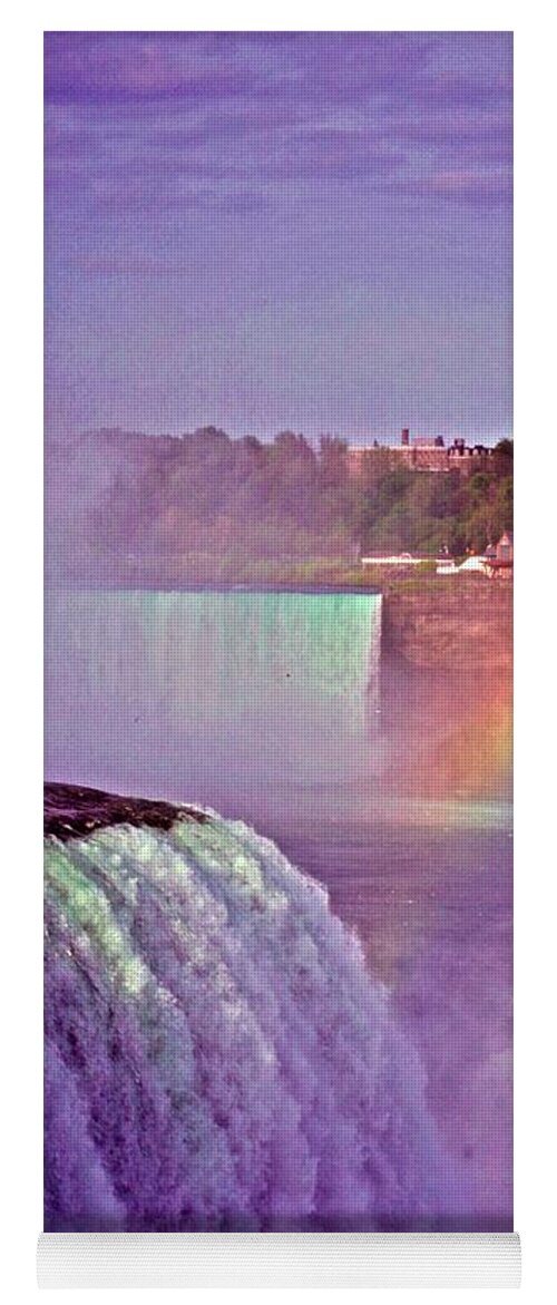 Rainbow Yoga Mat featuring the photograph Rainbow over the Niagara Falls by Bess Carter