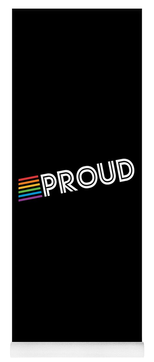 Funny Yoga Mat featuring the digital art Rainbow Proud LGBTQ Gay Pride by Flippin Sweet Gear