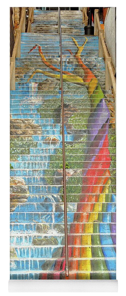 Stairway Yoga Mat featuring the photograph Rainbow Stairs by Lens Art Photography By Larry Trager