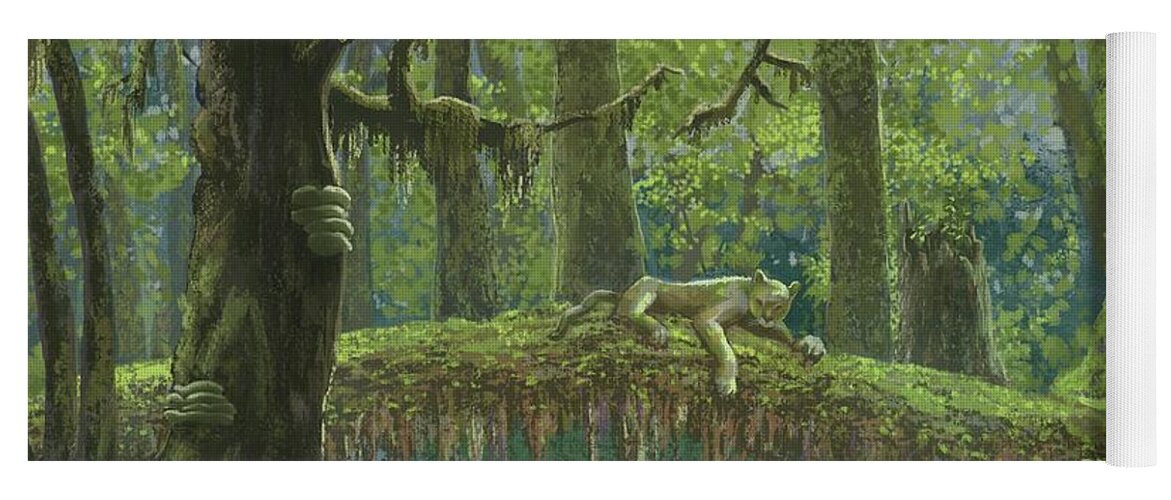 Rainforest Yoga Mat featuring the painting Rainforest Afternoon by Don Morgan