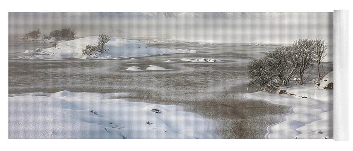 Black Mount Yoga Mat featuring the photograph Rannoch Moor Winter by Grant Glendinning