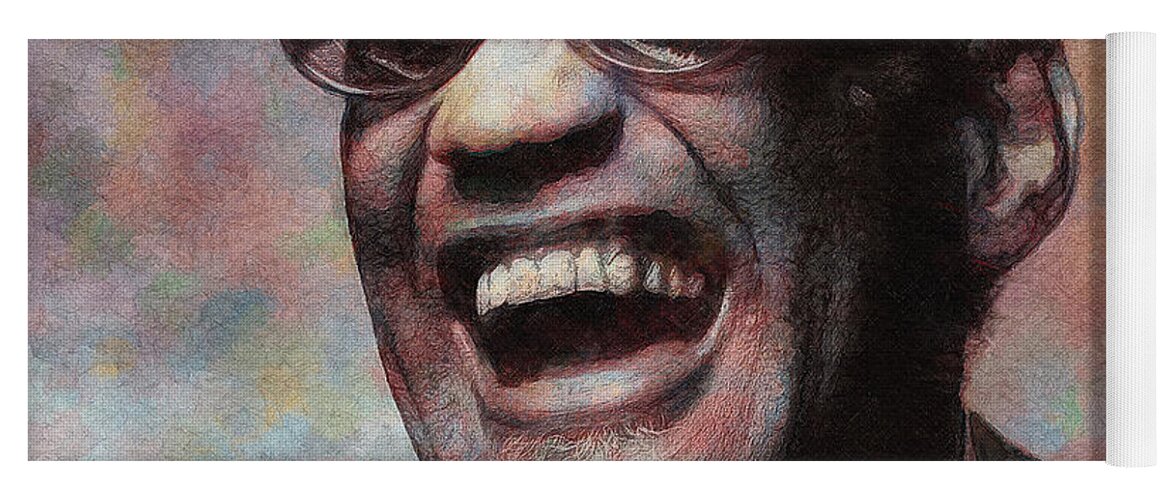 Ray Charles Yoga Mat featuring the digital art Ray Charles by Jerzy Czyz