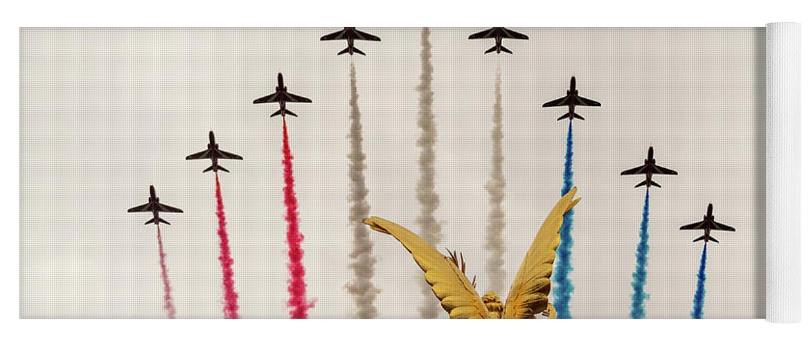 Raf Yoga Mat featuring the photograph Red Arrows over Victoria Memorial by Andrew Lalchan